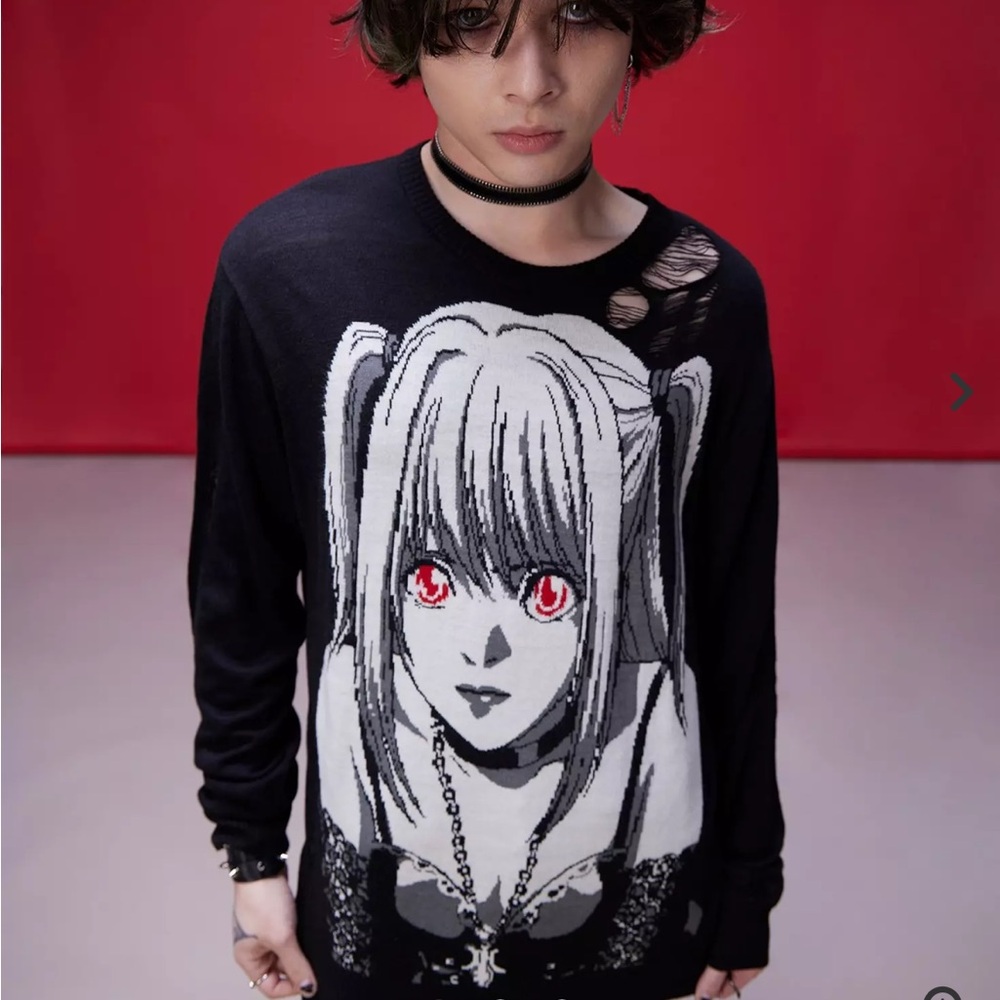Death Note Misa Distressed Knit Sweater, Please read description